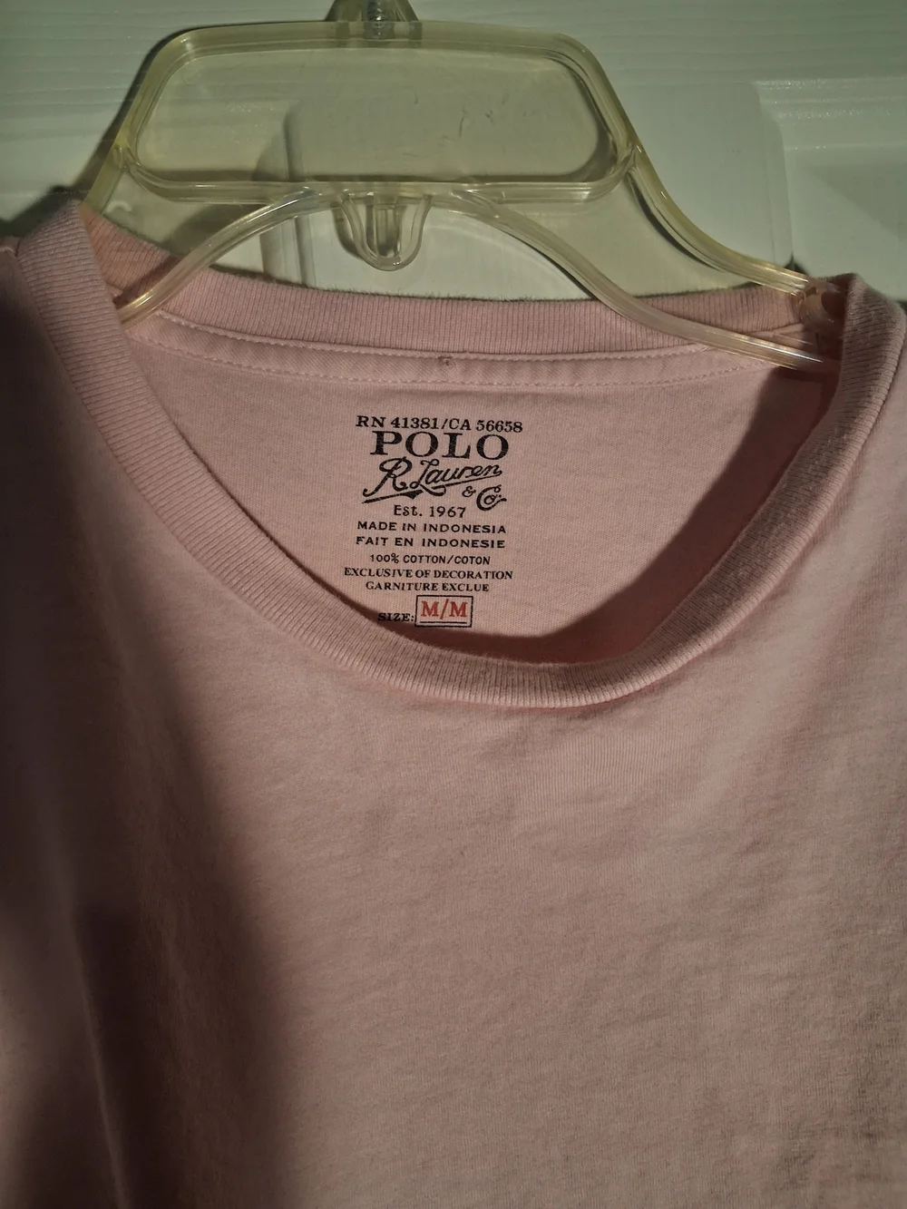 Polo by Ralph Lauren Light Pink Crew Neck T‑Shirt with Yellow Pony